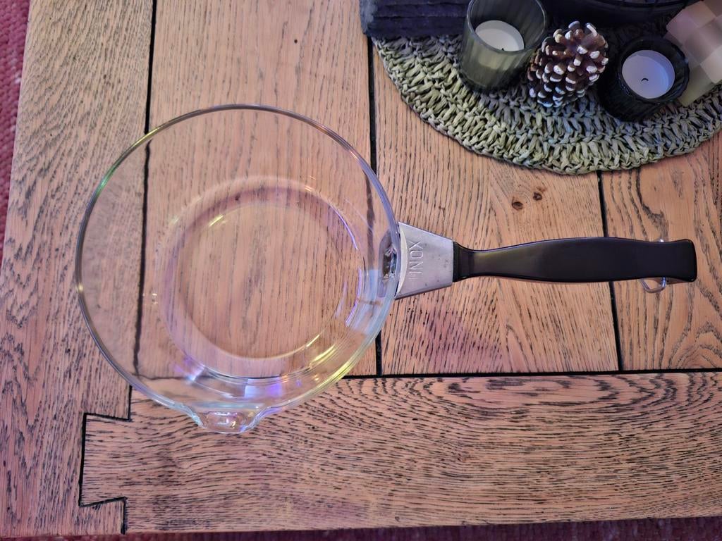 Vintage steelpannetje van Unox met glas en roestvrij staal!, Ophalen of Verzenden