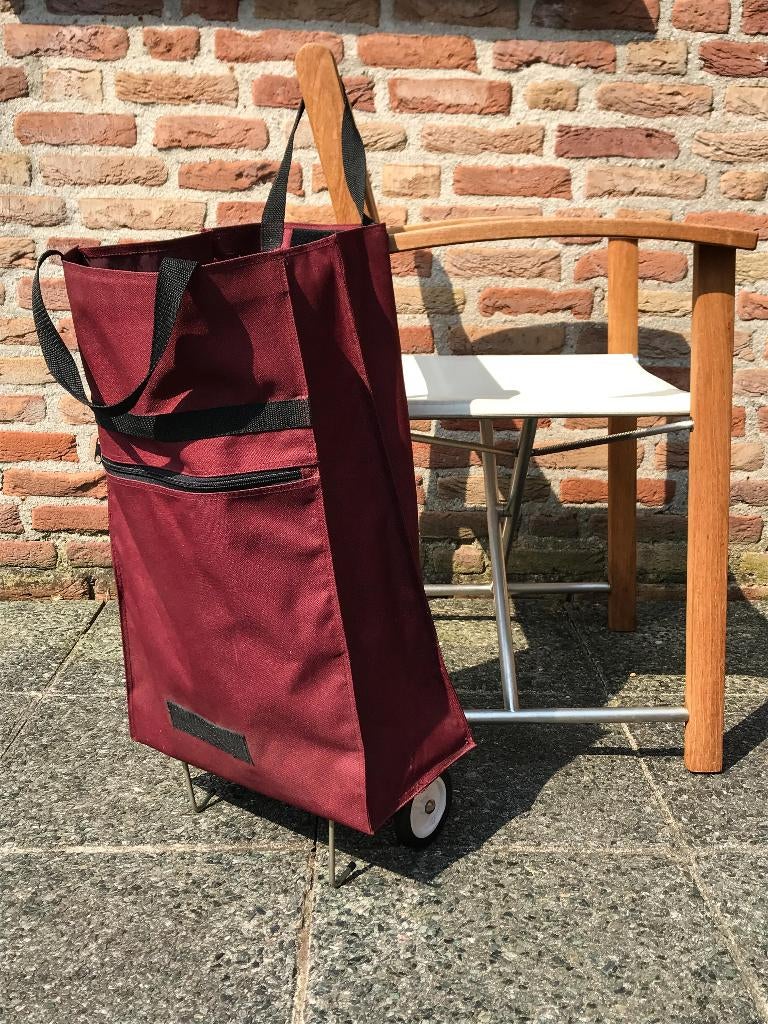 bordeaux rode boodschappen tas op wieltjes, Wieltjes, 40 tot 60 cm, 30 cm of meer, Nieuw
