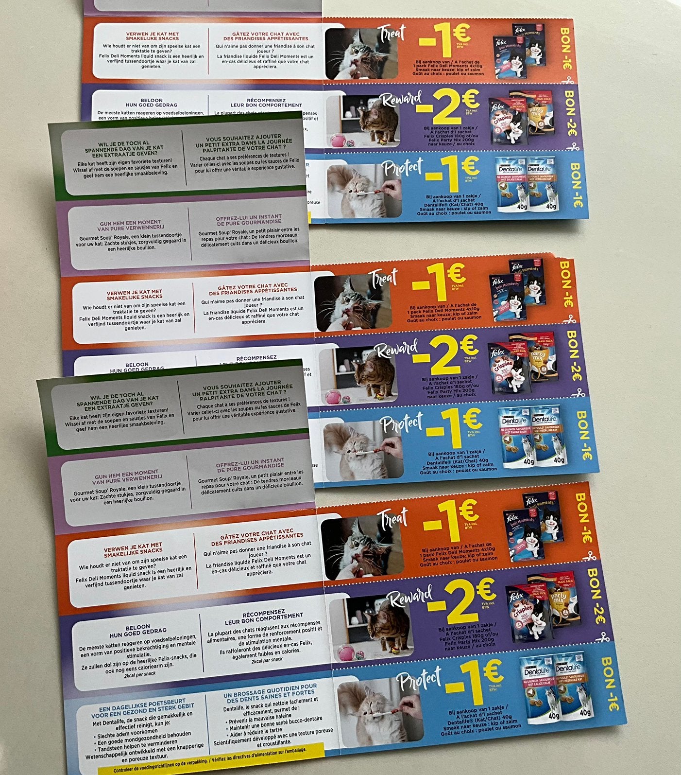 € 12 Kortingsbonnen voor Felix Purina DentaLife kattensnacks, Tickets en Kaartjes, Drie personen of meer, Kortingsbon