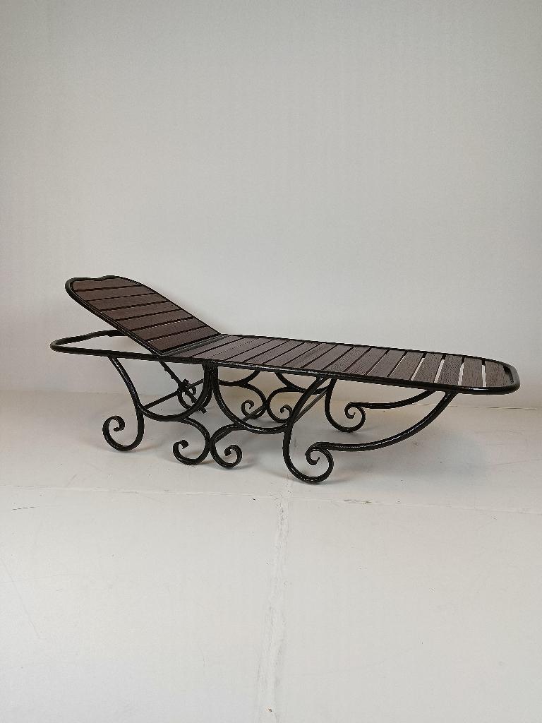 Prachtig Antieke Smeedijzeren Tuin LigBed (italiaans), Ophalen of Verzenden
