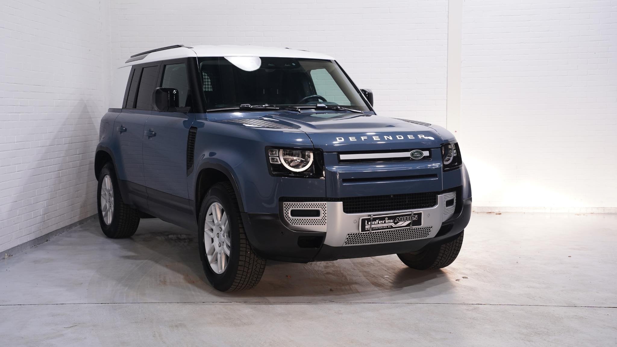 Land rover Defender 3.0 D250 110 Grijs Kenteken 3-Zits Leder, Blauw, Leder, Bedrijf, Diesel