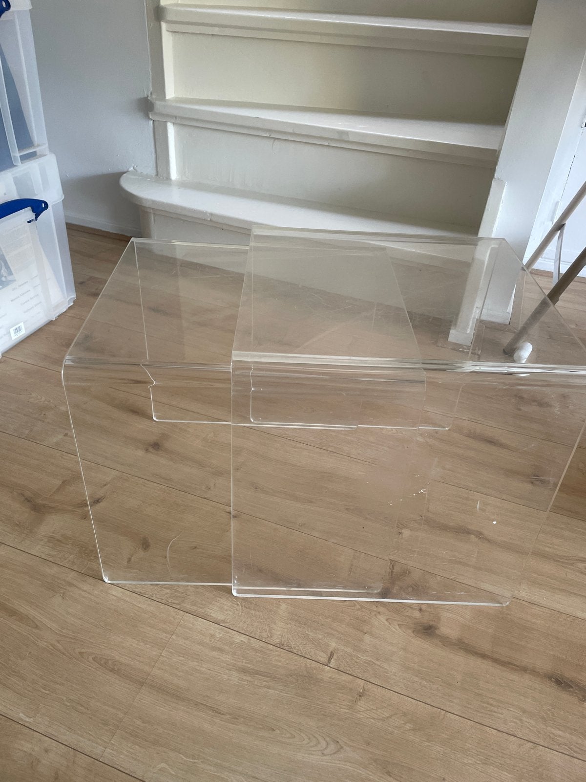 Transparante Acryl Kubus / Bijzettafel, Ophalen, Gebruikt