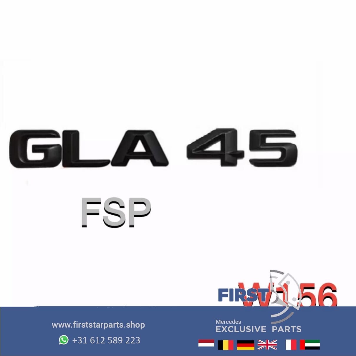 W156 GLA LOGO ZWART GLA45 / GLA180 / GLA220 AMG Mercedes 201, Gebruikt, -, Ophalen of Verzenden, Achter