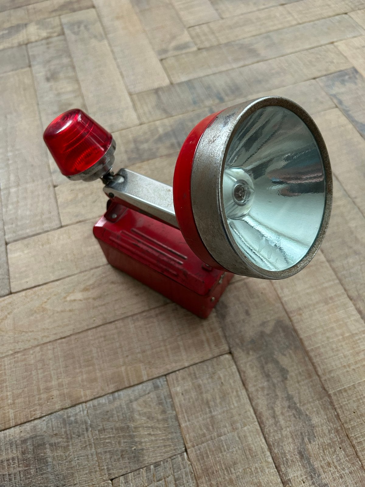 Vintage Rode Zaklamp met Knipperlicht - Jaren '50/'60, Ophalen of Verzenden
