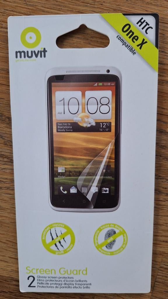 Muvit Screen Guard voor HTC One X (2 stuks), Ophalen of Verzenden, Nieuw, Screenprotector