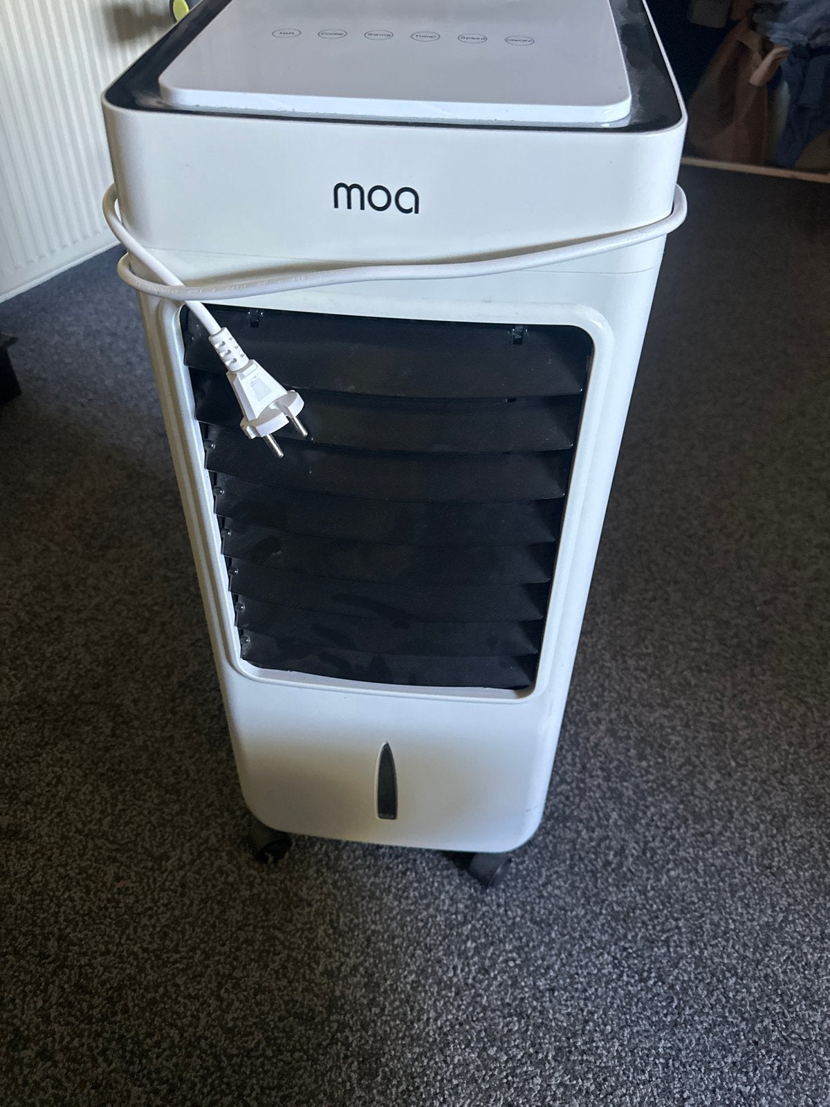 MOA Luchtkoeler met Afstandsbediening - Wit, Gebruikt, Minder dan 60 m³, 3 snelheden of meer, Ophalen of Verzenden
