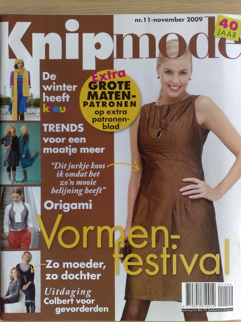 Knipmode november nr. 11 / 2009, Hobby en Vrije tijd, Kledingpatronen, Verzenden, Zo goed als nieuw, Vrouw, Knipmode