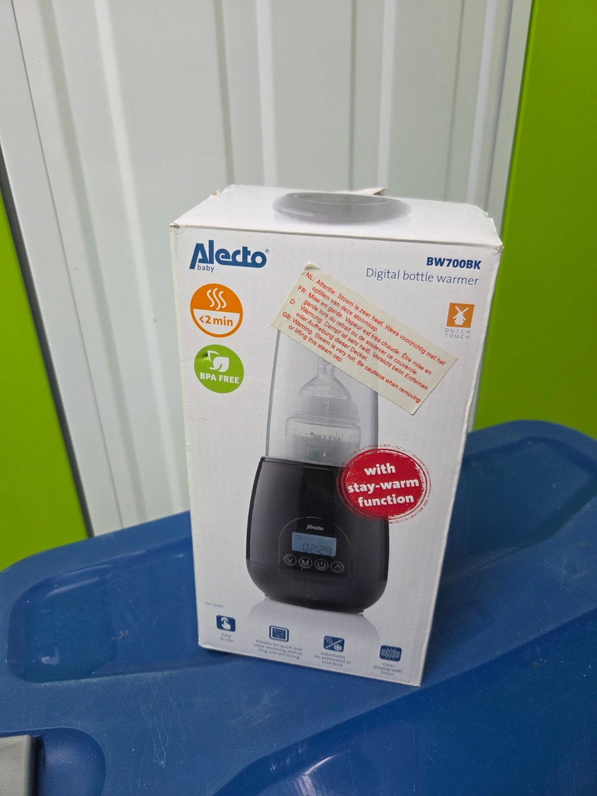 Alecto flessenwarmer met display, Ophalen of Verzenden, Zo goed als nieuw, Flessen- of potjesverwarmer