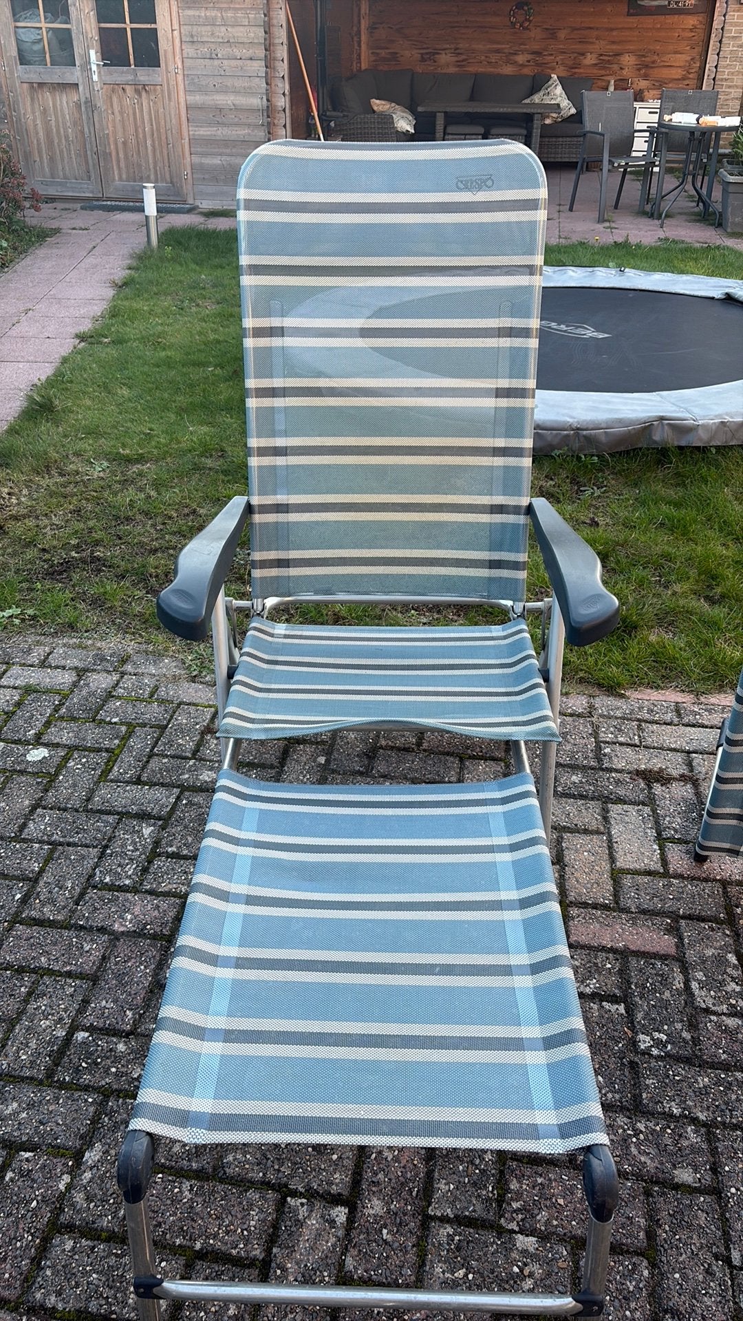 2 stoelen met voeten bankje, Ophalen, Zo goed als nieuw, Campingstoel
