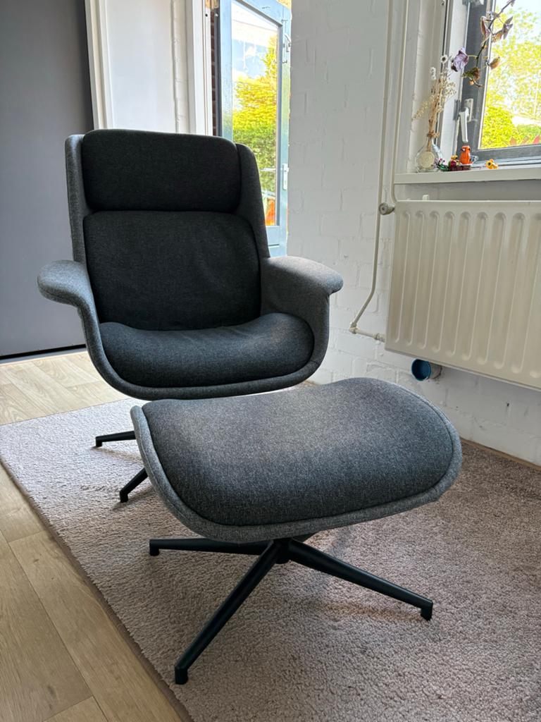 IKEA ÄLEBY Fauteuil met voetenbank - Zo goed als nieuw, Ophalen, Zo goed als nieuw, Stof, 75 tot 100 cm