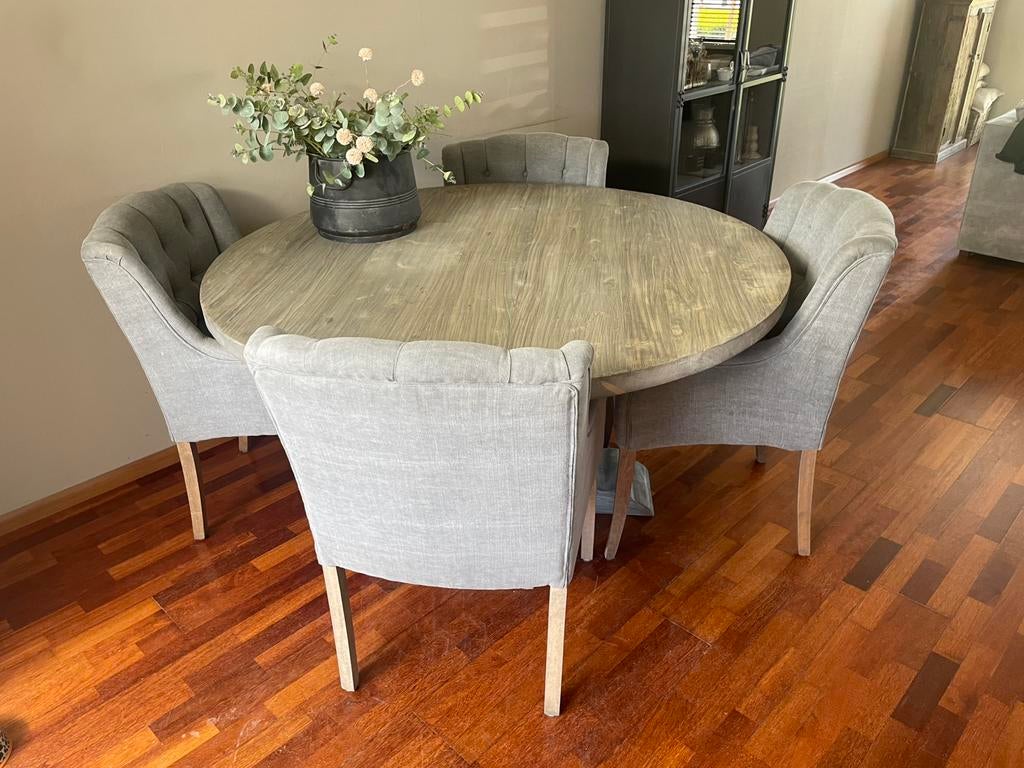 Versmissen Kloostertafel rond 150cm, Ophalen, Zo goed als nieuw, Rond, 100 tot 150 cm