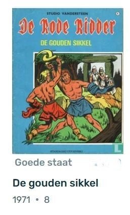 stripboek 1x De Rode Ridder 8 De Gouden Sikkel 1971, Eén stripboek, Ophalen of Verzenden, Gelezen