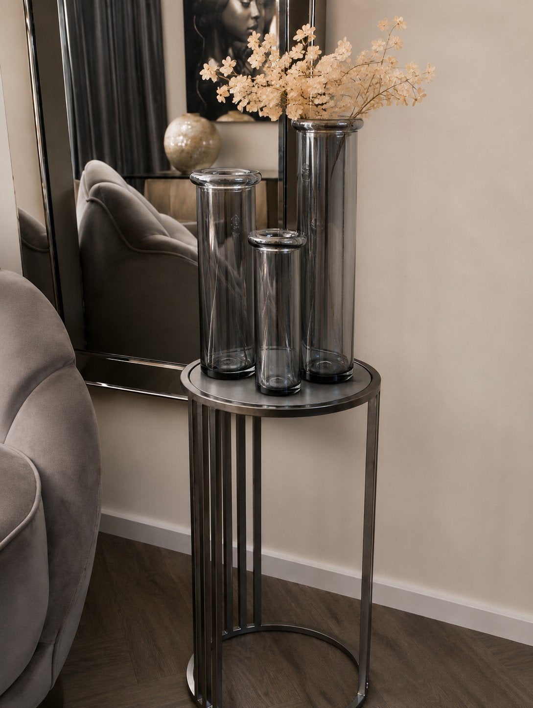 Set van 3 Light&Living vazen - Smoke glas - Hotelchique, Ophalen of Verzenden