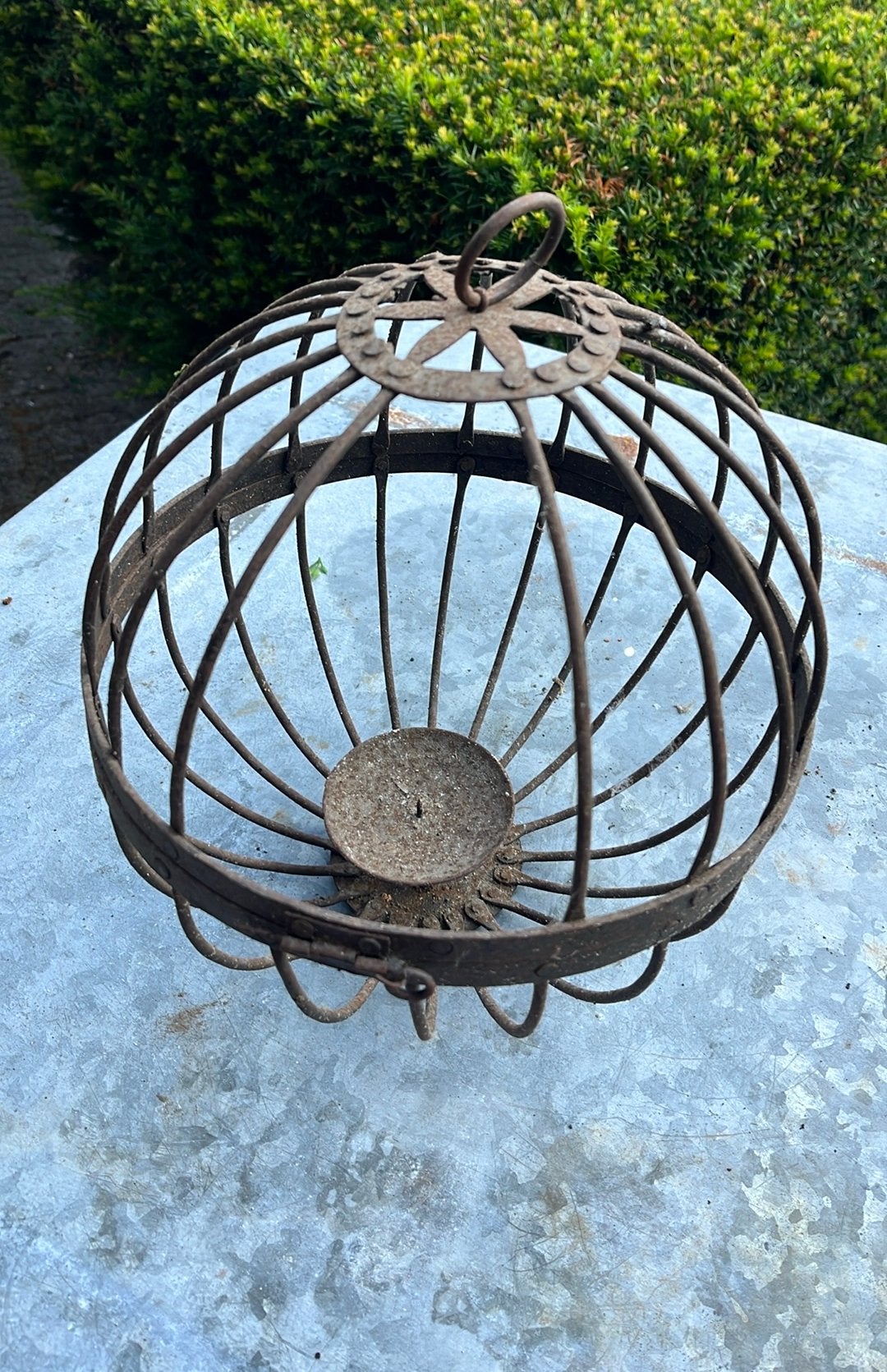 Ijzeren windlicht, Ophalen, Gebruikt, Metaal, Kaars