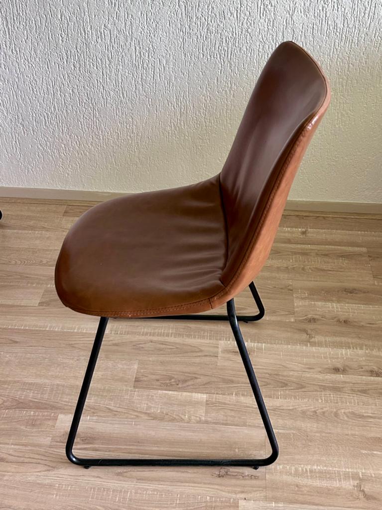 3x eethoekstoel, Huis en Inrichting, Stoelen, Ophalen, Bruin, Metaal, Drie