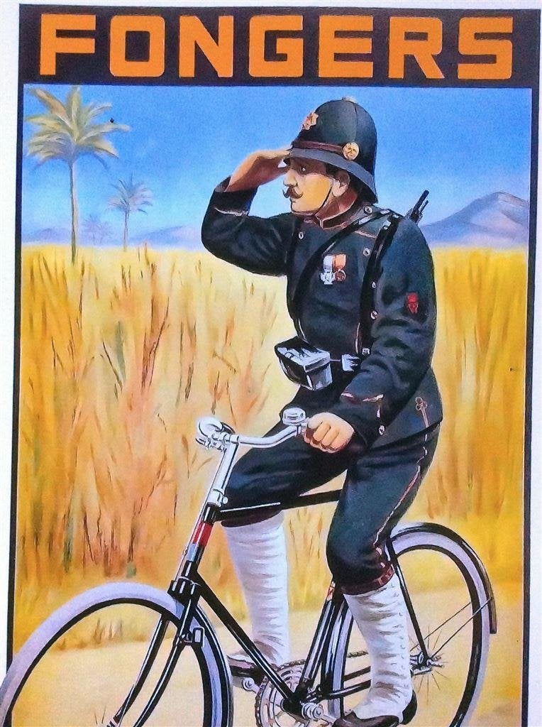 KNIL FONGERS Fiets Nederlands Indie Poster in lijst