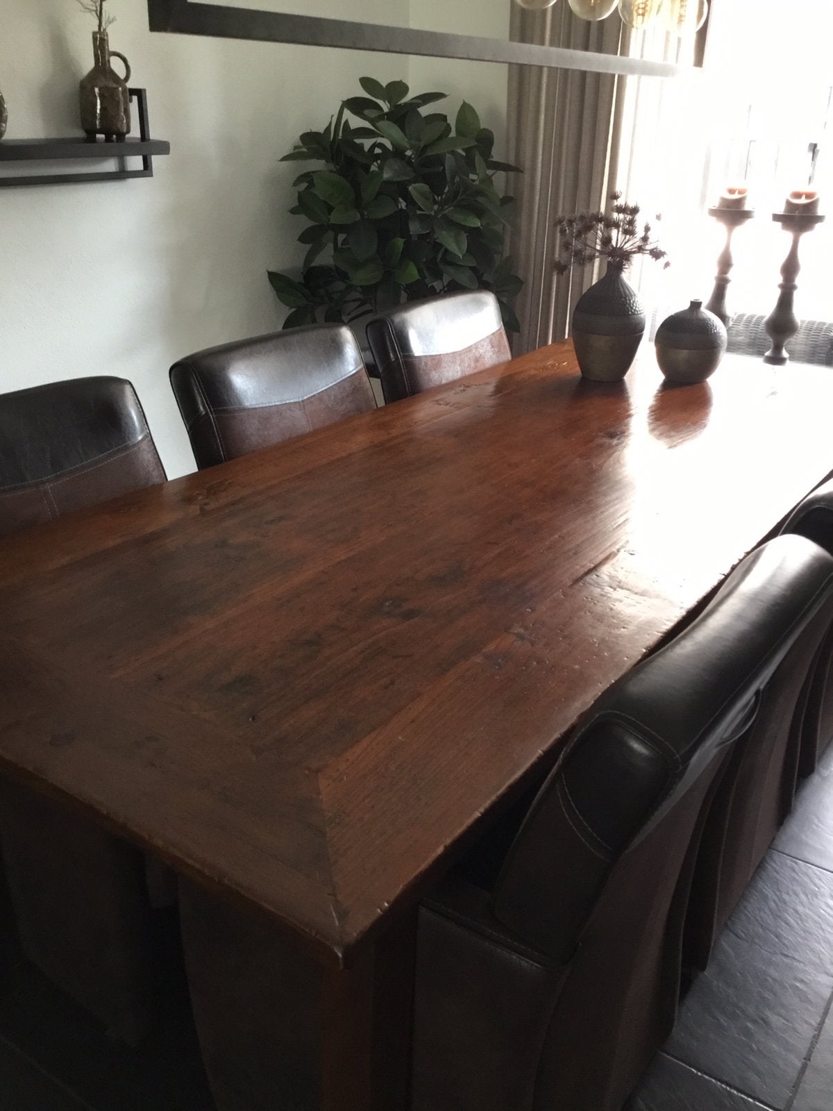 Royale landelijke klooster/boerderij tafel antiek teak, Ophalen, Gebruikt, Teakhout, 200 cm of meer