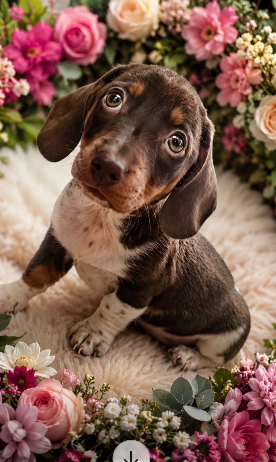 💘🐾Schitterend Choco Tan Piebald Dwerg Teckel Teefje🐾💘, Parvo, 8 tot 15 weken, Korthaar, Teef