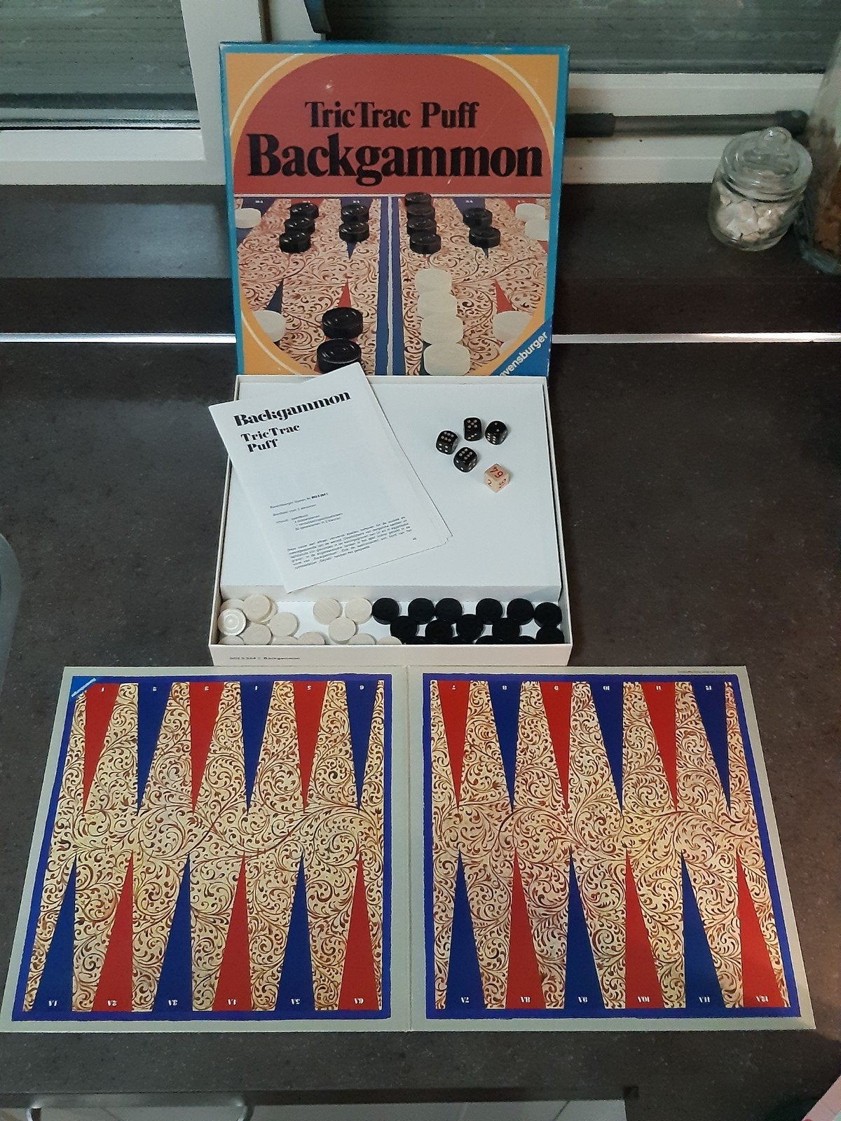 Backgammon trictrac 1976 uitmuntende staat, Ophalen of Verzenden, Zo goed als nieuw