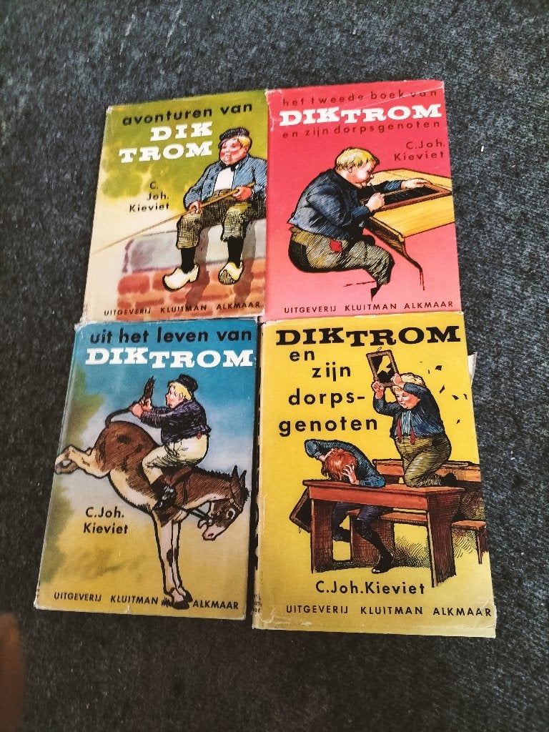 Vintage Kinderboeken: Dik Trom & De Kameleon Collectie, C. Joh. Kieviet, H. de Roos, Fictie algemeen, Ophalen, Gelezen