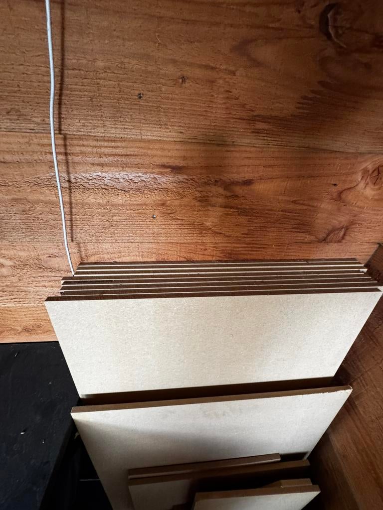 Partij mdf 12mm, Doe-het-zelf en Verbouw, Platen en Panelen, Ophalen, Zo goed als nieuw
