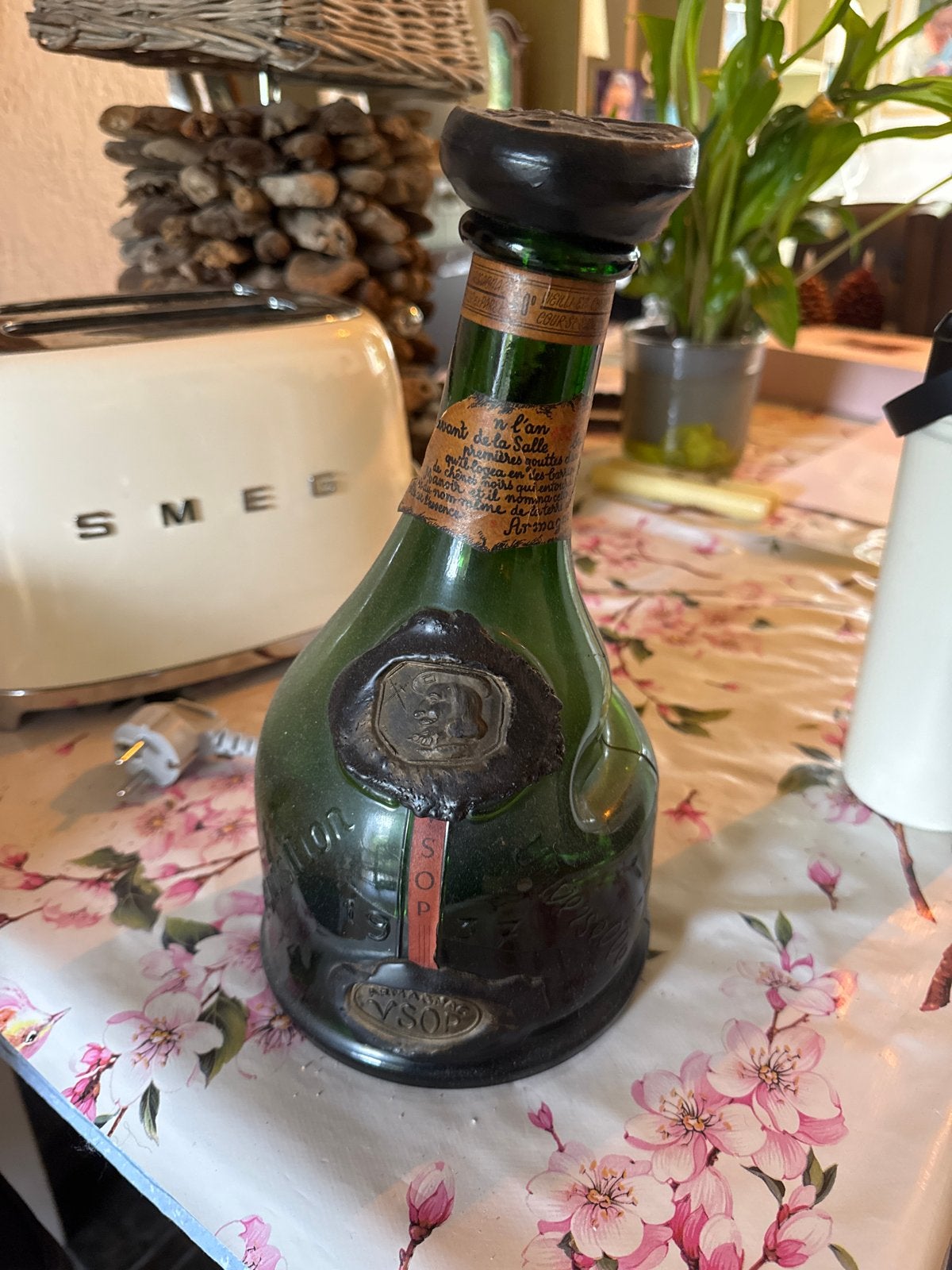 Vintage Groene Fles met VSOP Label - Decoratief, Ophalen