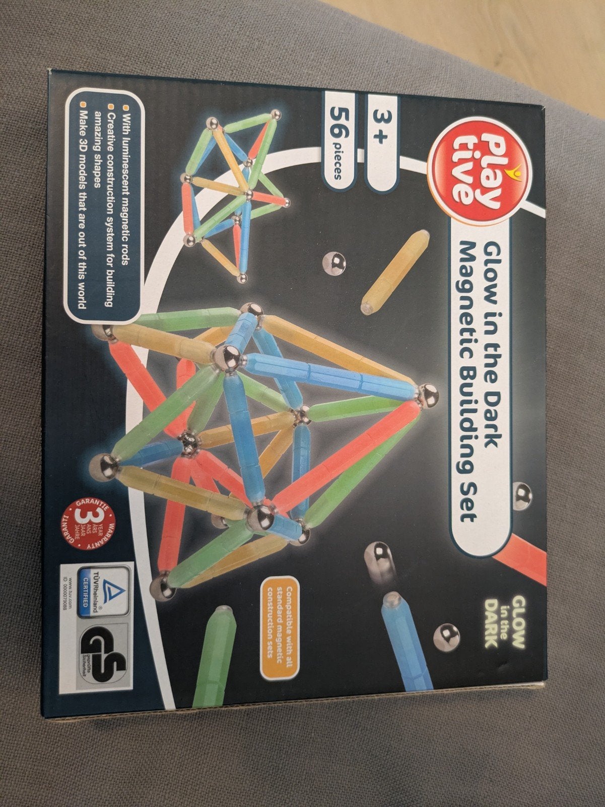 Playtive Glow in the Dark magnetische bouwset - 55 stuks, Ophalen of Verzenden, Gebruikt