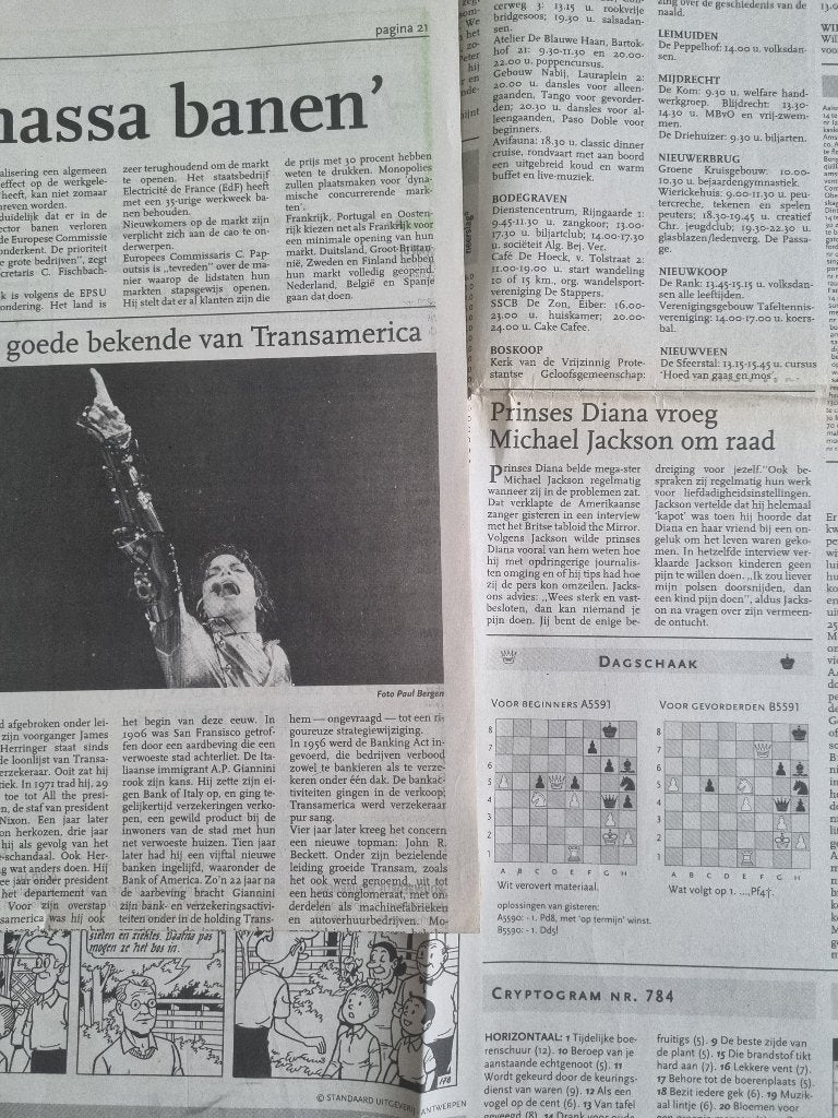 Twee berichten Michael Jackson (1999), Ophalen of Verzenden, 1980 tot heden, Knipsel(s)