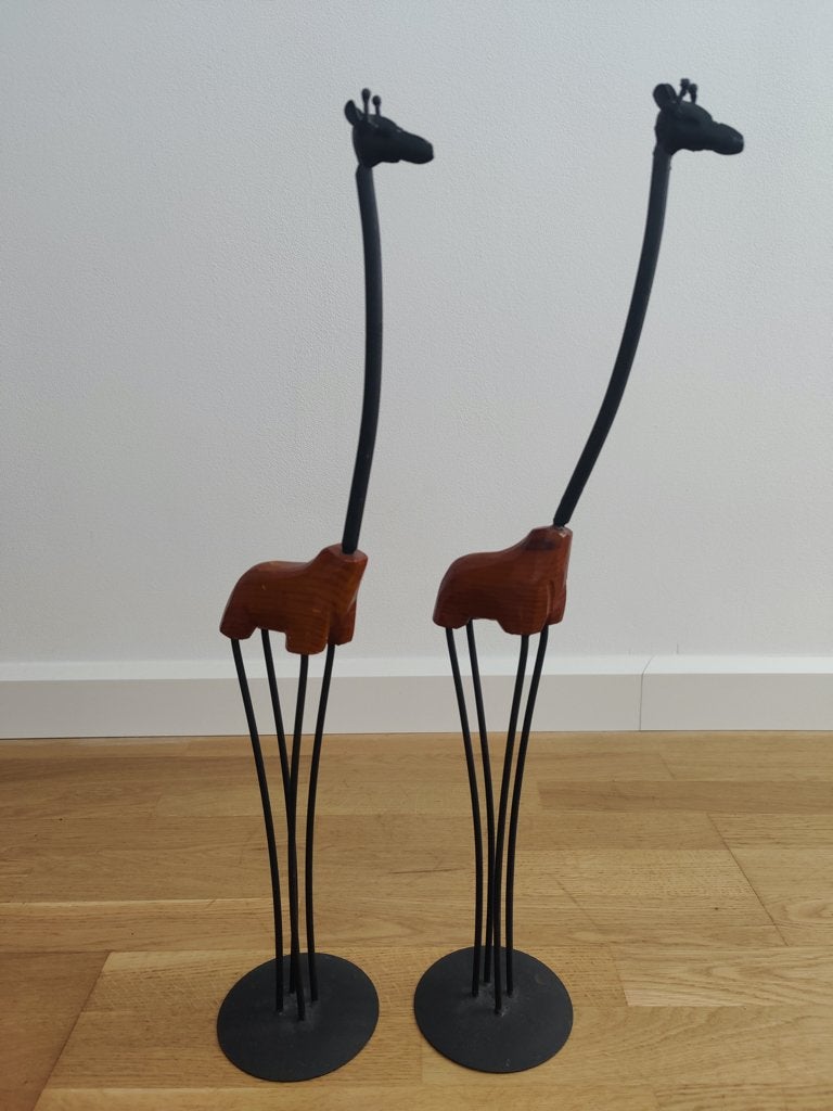 Giraffe sculptuur (set van twee), Ophalen, 50 - 100 cm, Zoogdier, Overige materialen