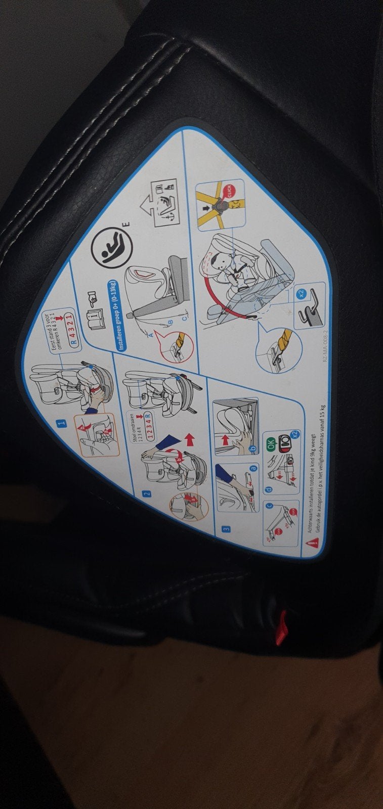 Ding autostoel 0-36 kg met Isofix en zijbescherming, Autogordel of Isofix, Gebruikt, Verstelbare rugleuning, Ophalen