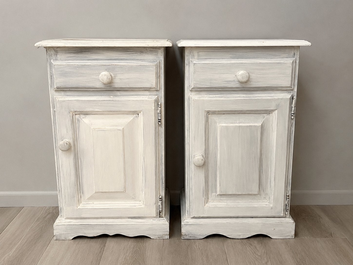 Set van 2 antieke nachtkastjes - 38x32x64 cm, Ophalen, Gebruikt, Minder dan 45 cm, 55 tot 70 cm