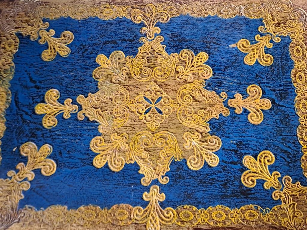 Venetiaans vintage dienblad blauw goud., Ophalen of Verzenden