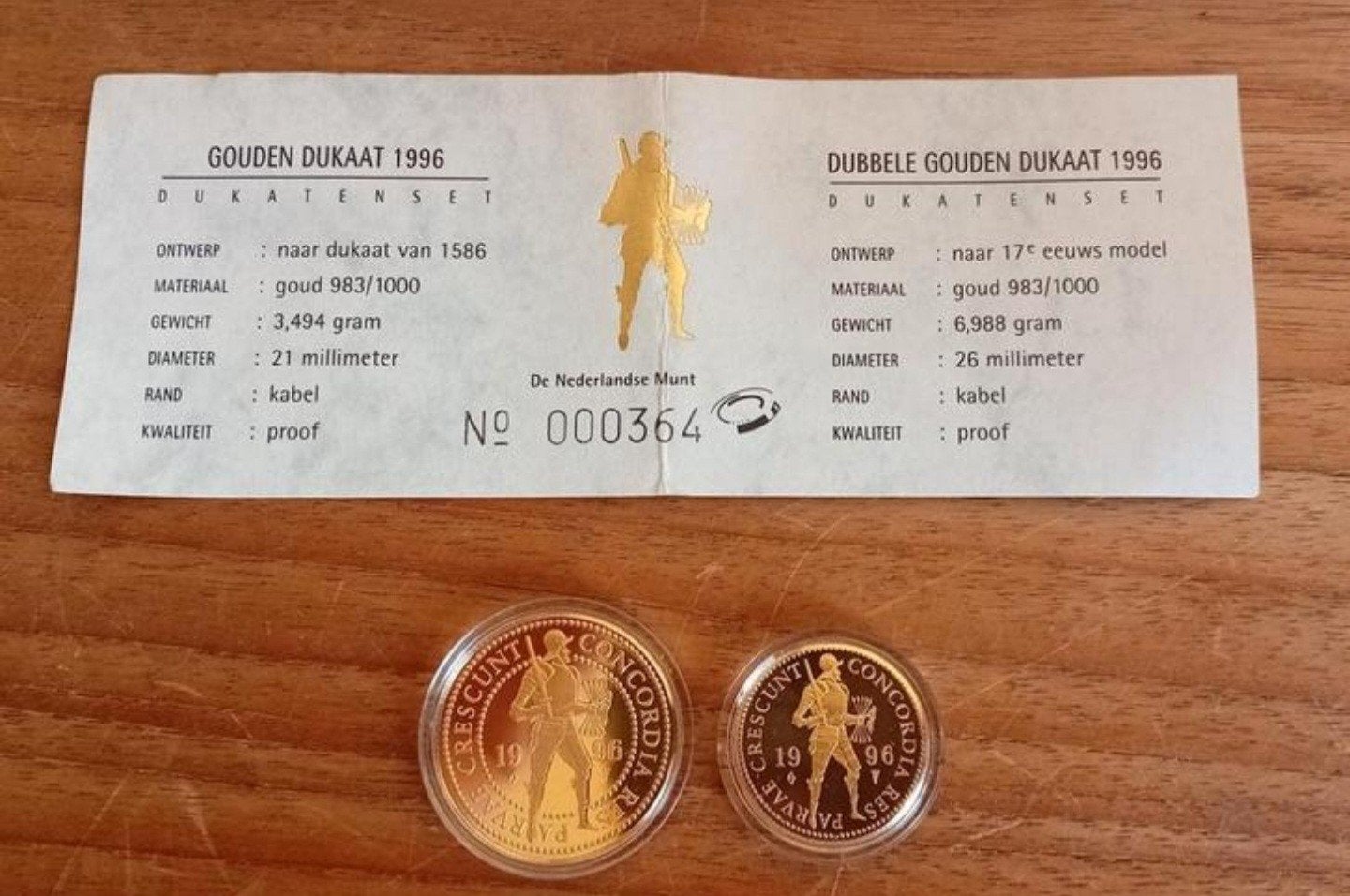 Gouden Dukatenset 1996 - Enkele en Dubbele Dukaat, Setje, Koningin Beatrix, Goud, Overige waardes