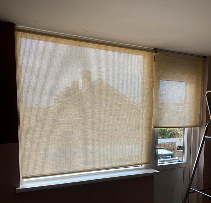 Rolgordijnen - 2 stuks, Japandi, Gebruikt, 100 tot 150 cm, Beige