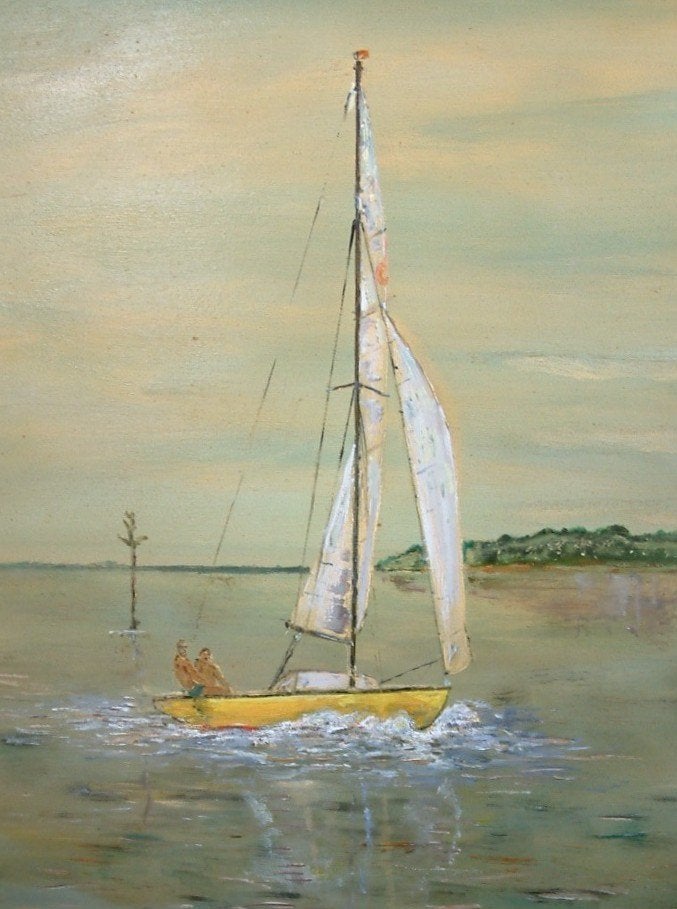 zeilers -het cafe  div schilderijen  Jac Caljouw Arnemuiden, Antiek en Kunst, Kunst | Schilderijen | Klassiek, Maritiem / water