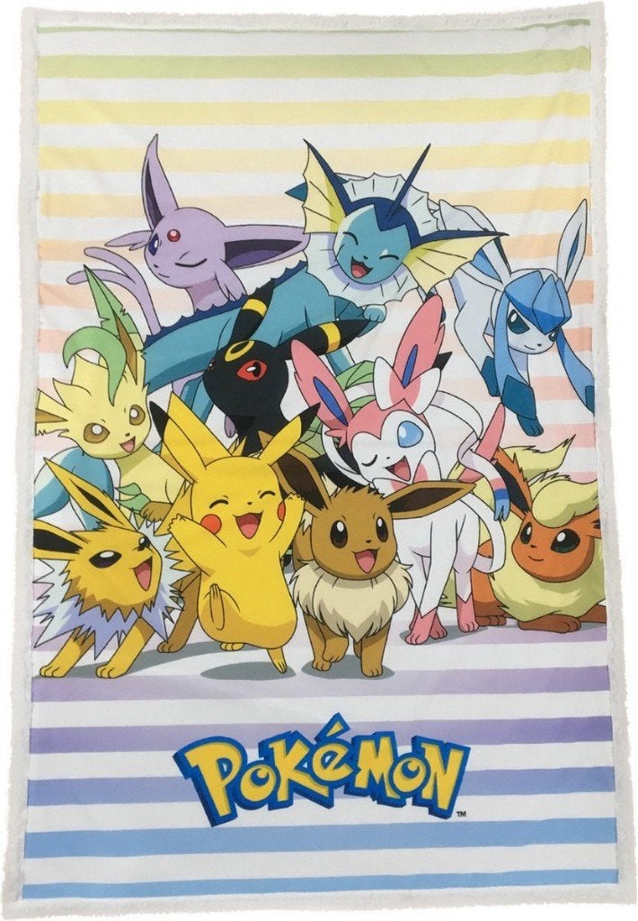 Pokemon Fleece Deken Sherpa - 100x150 cm - Extra Dik, Nieuw, Ophalen of Verzenden, Deken of Dekbed, Gewatteerd