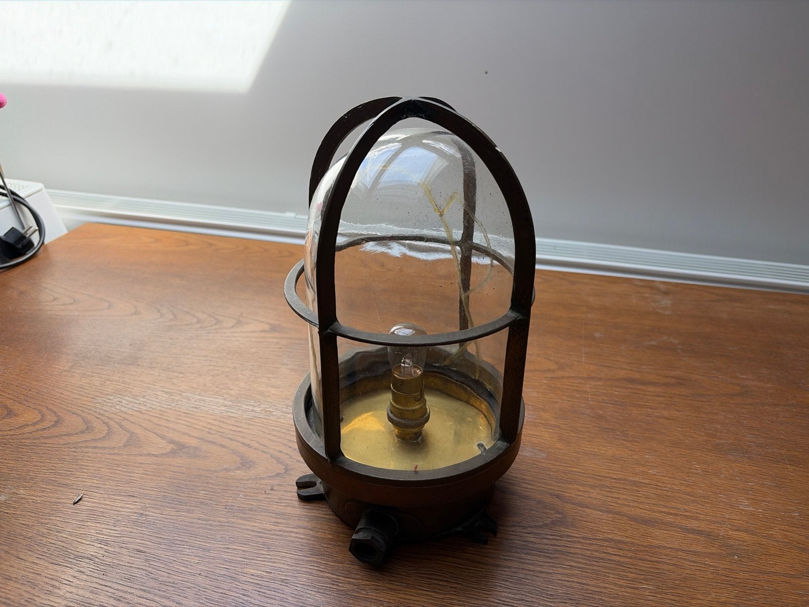 Grote messing scheepslamp - 30cm hoog, Ophalen of Verzenden