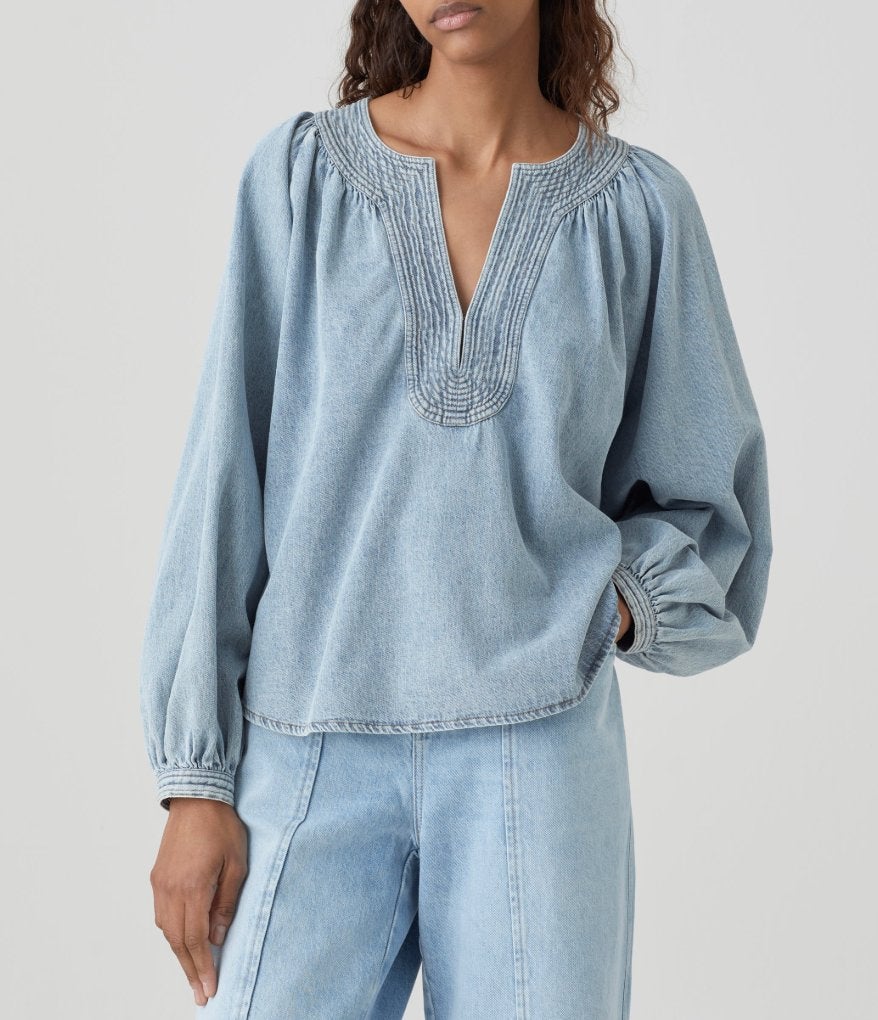 CLOSED prachtige lichtblauwe blouse / top mt M ZGAN organic, Maat 38/40 (M), Closed, Zo goed als nieuw, Verzenden