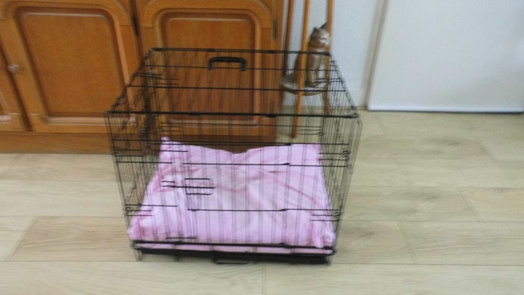 hondenbench/B60/D43/H50/Zwart inklapbaarzonder kussen/hond, Ophalen, Zo goed als nieuw