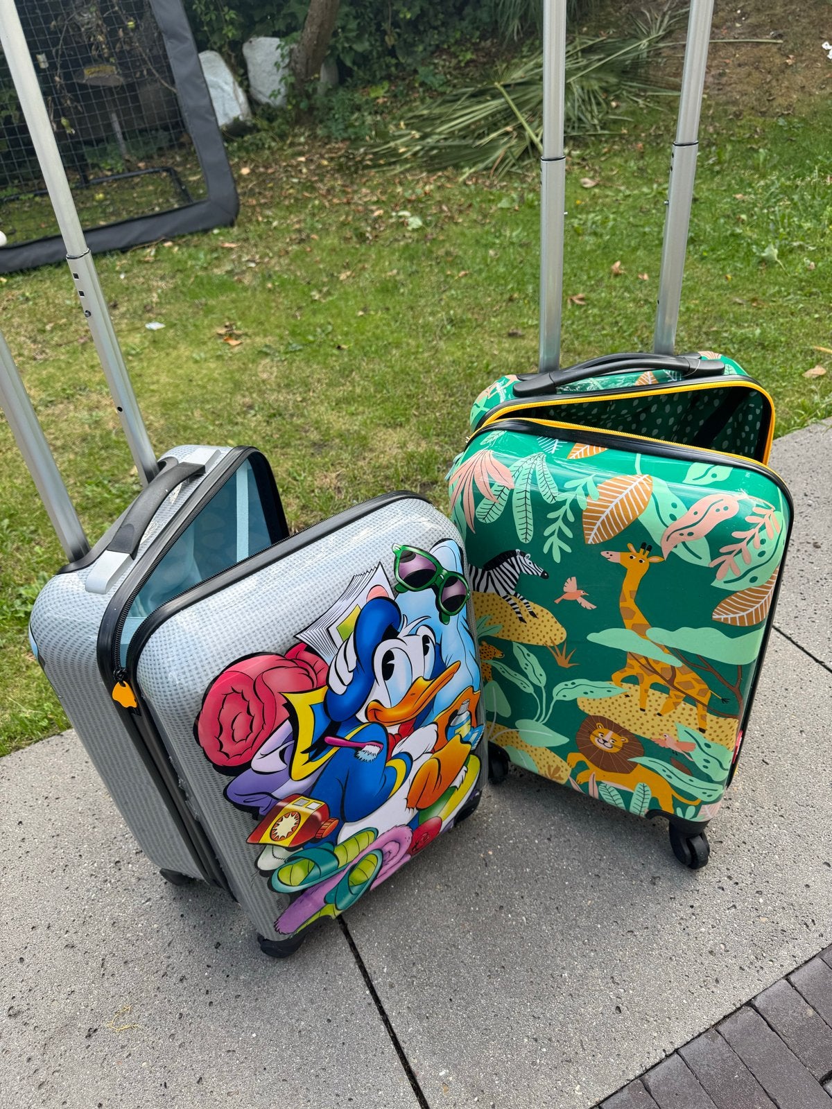 Leuke nieuwe kinderkoffers: Donald Duck en Jungle print, Ophalen, 40 tot 60 cm, Zo goed als nieuw, 55 tot 75 cm