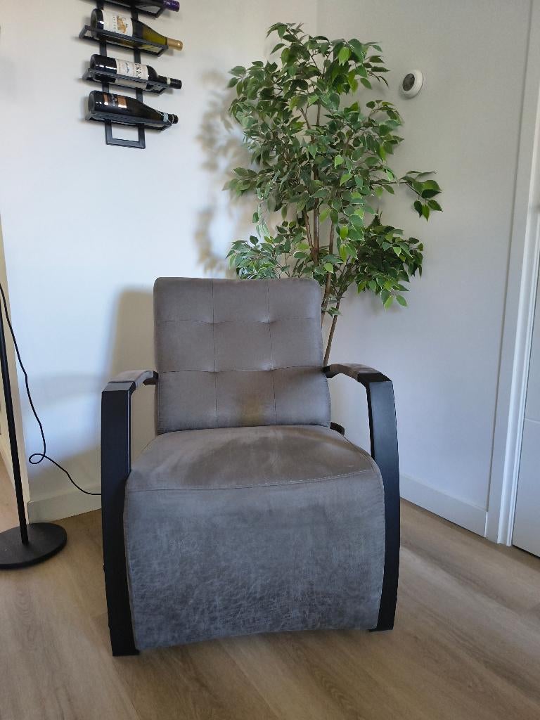 Nette grijs-blauwe fauteuil, Ophalen, 75 tot 100 cm, Zo goed als nieuw, 50 tot 75 cm