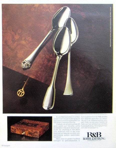 19 vintage advertenties servies bestek 38-90 porselein, Verzamelen, Merken en Reclamevoorwerpen, Zo goed als nieuw, Gebruiksvoorwerp