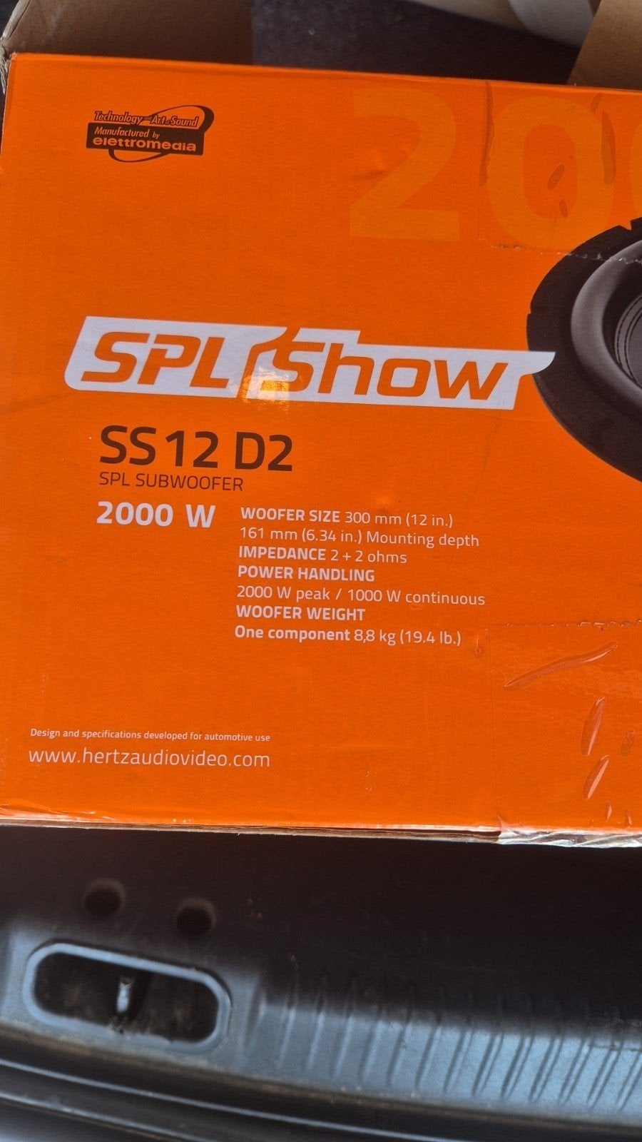 Hertz SPL Show 12" SS12D2 Subwoofer met Signum Versterker, Ophalen of Verzenden
