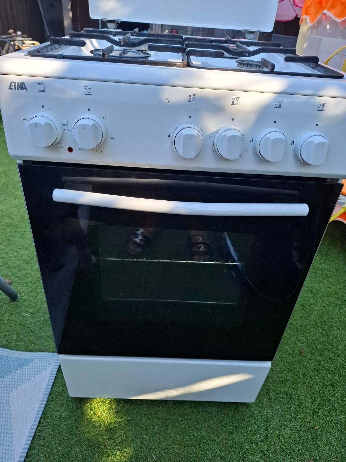 Etna Vrijstaand Gasfornuis met Oven - Wit, Ophalen, Gebruikt, 4 kookzones, Gas