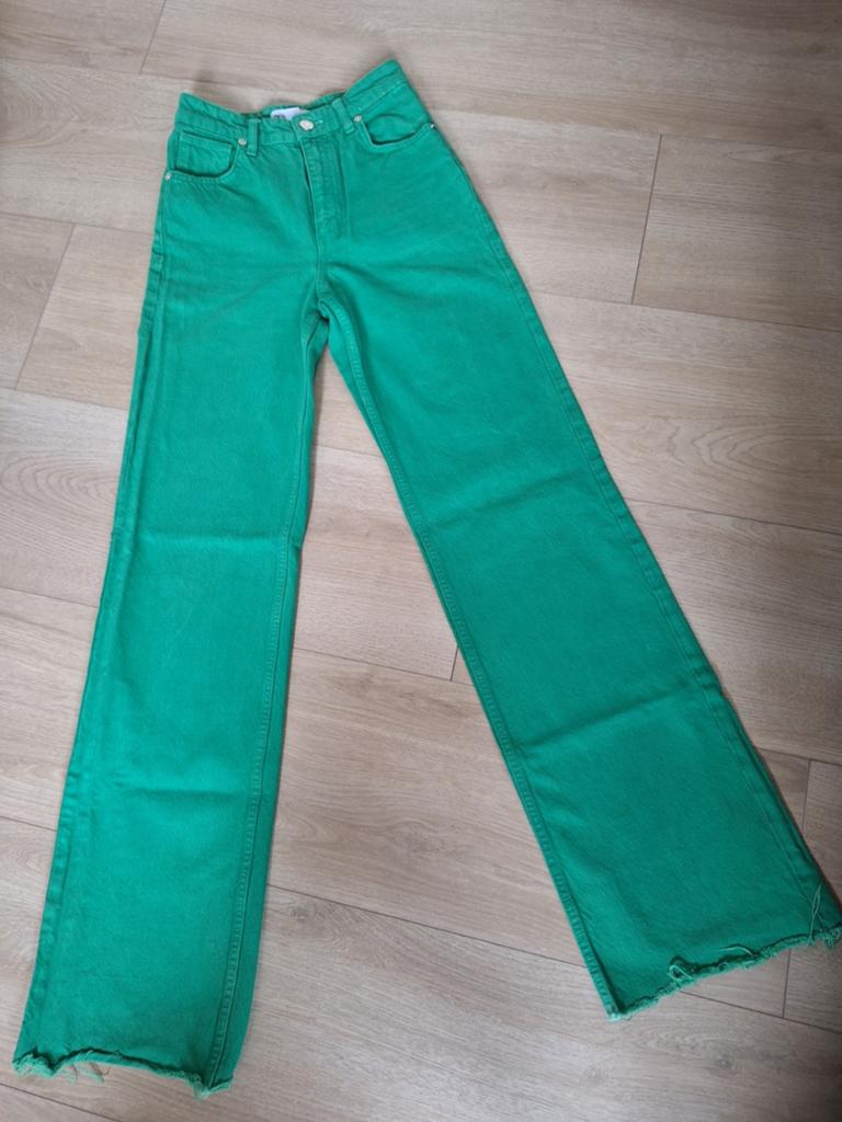 Groene Zara Broek - Maat XS, Zara, Ophalen of Verzenden, Zo goed als nieuw, Maat 34 (XS) of kleiner