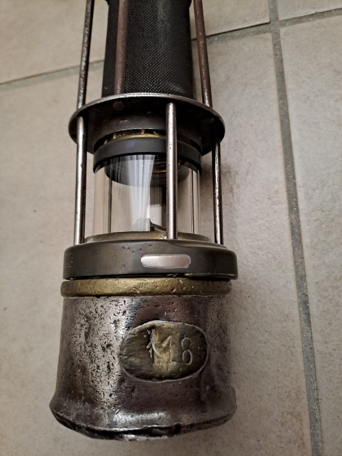 Antieke mijnlamp nr 118 - Wilhelm Seippel Bochum, Ophalen