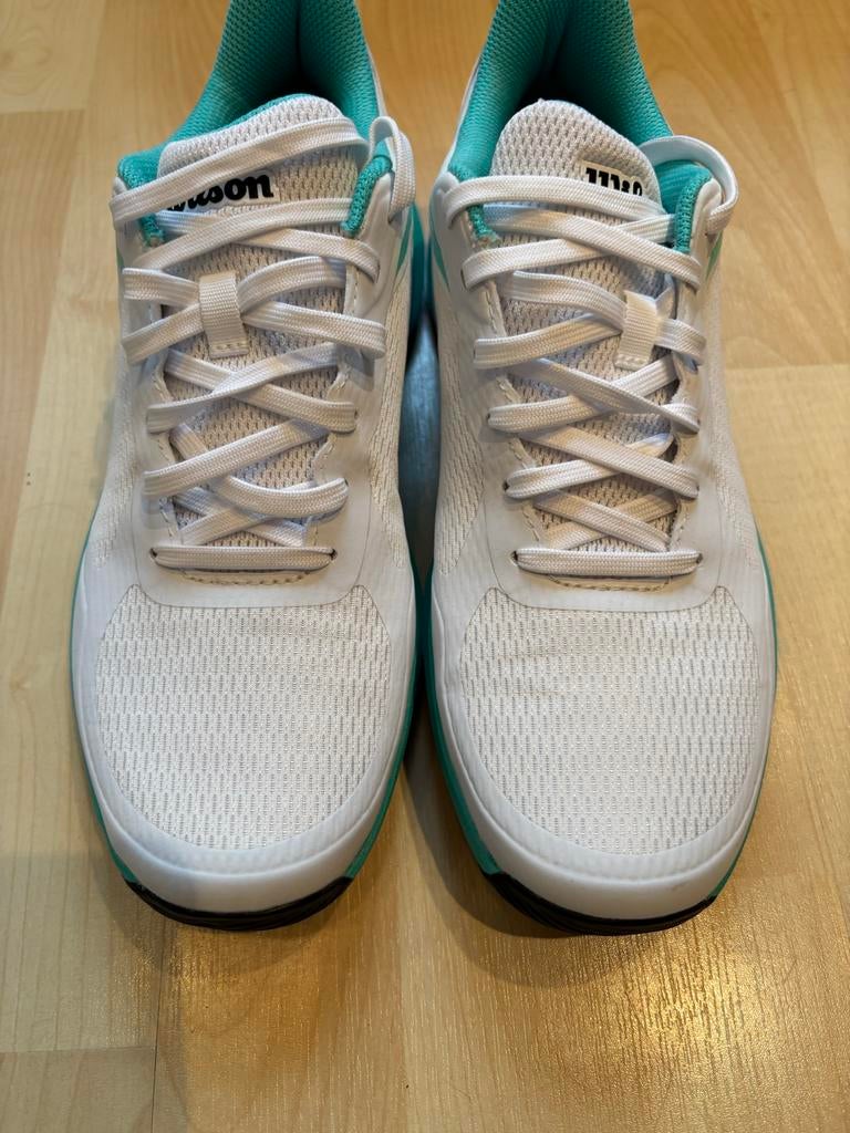 Wilson padelschoenen - Wit/Turquoise, Maat 41 1/3, Sport en Fitness, Padel, Ophalen of Verzenden, Nieuw, Padelschoenen