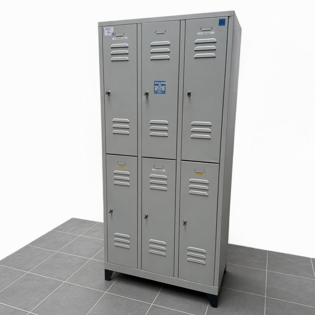 6-deurs lockerkast Overtoom - 195x90x50 cm, Niet ingevuld, Gebruikt, Niet ingevuld, Niet ingevuld
