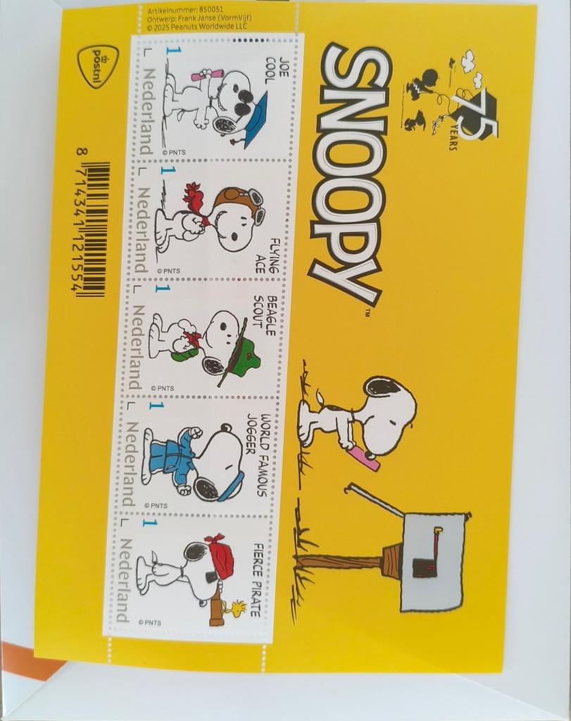 Postzegel ter ere van het 75-jarig jubileum van Snoopy, Postzegels en Munten, Ophalen of Verzenden, Na 1940, Postfris