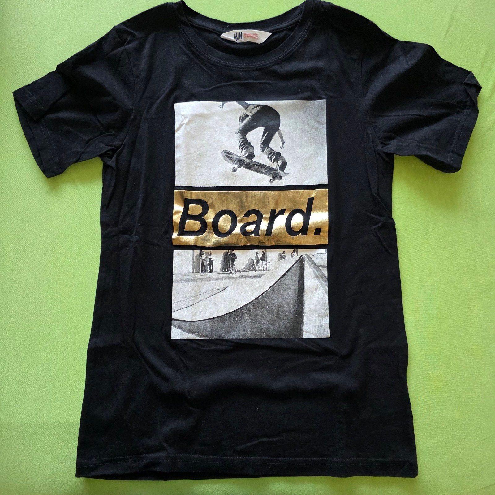 H&M T-shirt met skateboard print, maat 146/152, Ophalen of Verzenden, Gebruikt, H&M, Jongen of Meisje